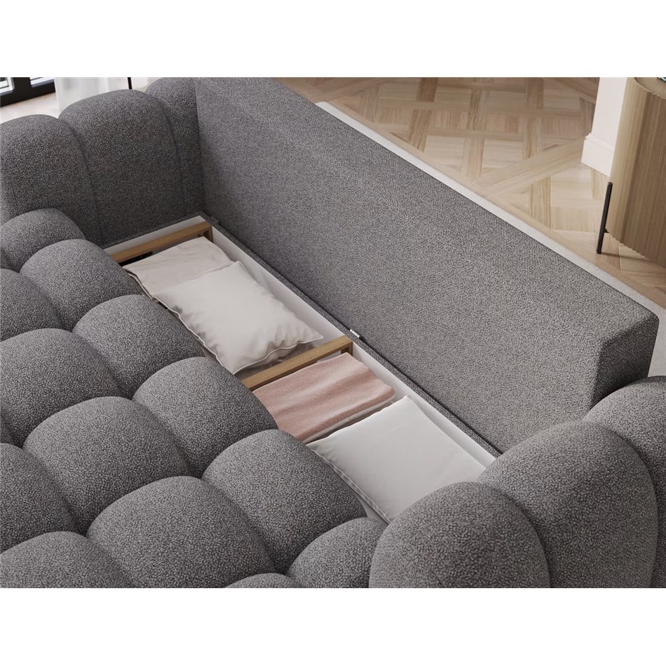 Sofa bed Elcotonn, sleeping function, Paolli 04, grey, H105x256x119cm