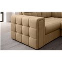 U-shaped sofa Elewett R, sleeping function, Monolith 09, velvet, light brown, H82x299x198cm