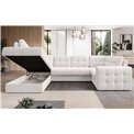U-shaped sofa Elewett L, sleeping function, Royal 01, boucle, white, H82x299x198cm