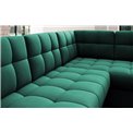 U-shaped sofa Elewett L, sleeping function, Lukso 35, velvet, green, H82x299x198cm