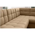 U-shaped sofa Elewett L, sleeping function, Monolith 09, velvet, light brown, H82x299x198cm