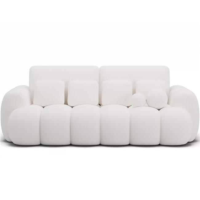Sofa bed Elcotonn, sleeping function, Paolli 01, white, H105x256x119cm