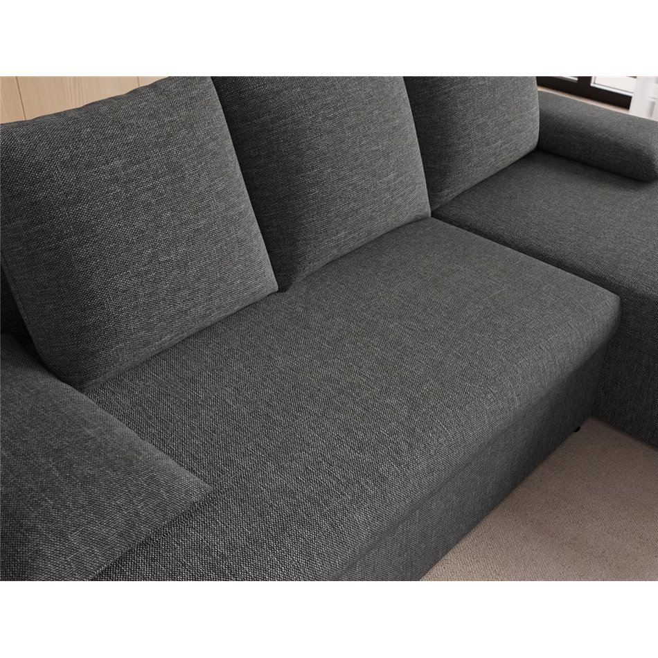 Угловой диван Elgino L/R Reversible, раздвижной, Sawana 21, серый, H90x201x143cm