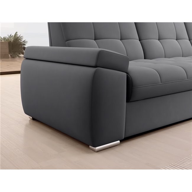 Угловой диван Elsado R, раздвижной, Sola 06, темно-серый, H95x272x192cm