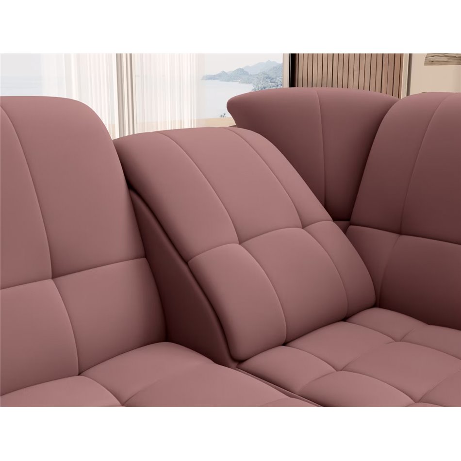 Угловой диван Elsado R, раздвижной, Velvetmat 24, бархат, розовый, H95x272x192cm