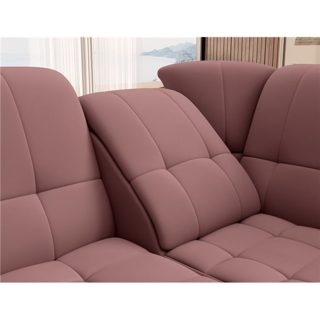 Угловой диван Elsado R, раздвижной, Velvetmat 24, бархат, розовый, H95x272x192cm