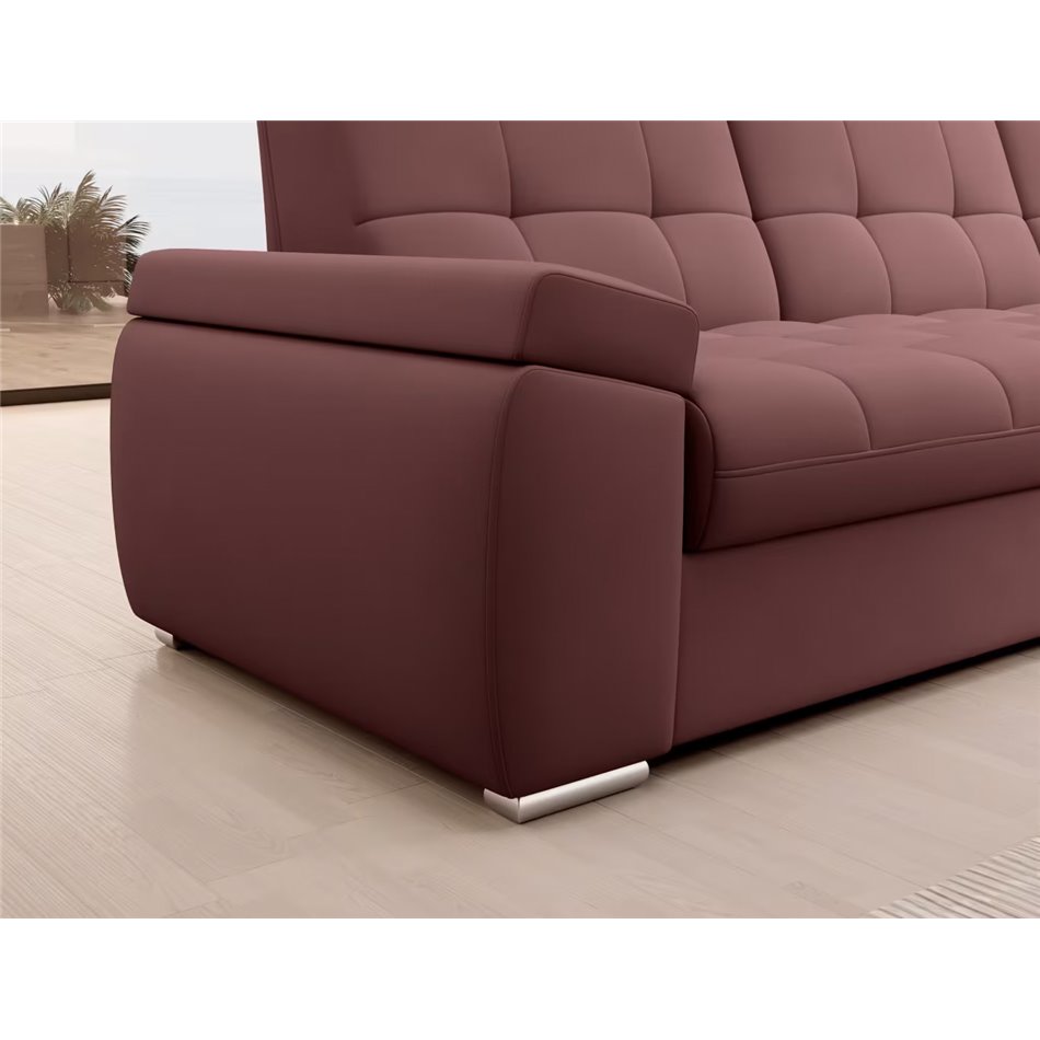 Угловой диван Elsado R, раздвижной, Velvetmat 24, бархат, розовый, H95x272x192cm