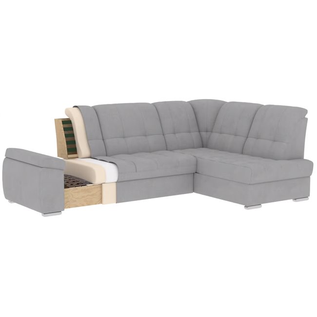 Угловой диван Elsado R, раздвижной, Velvetmat 24, бархат, розовый, H95x272x192cm