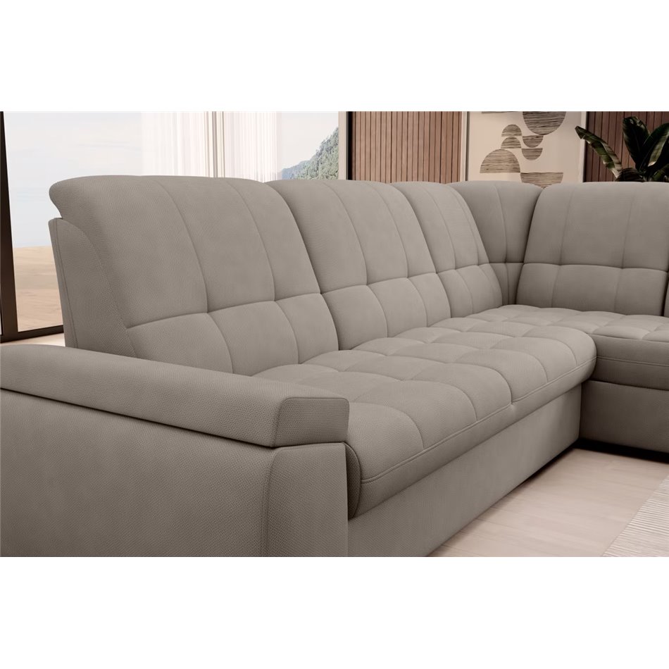 Угловой диван Elsado R, раздвижной, Poco 07, серый, H95x272x192cm