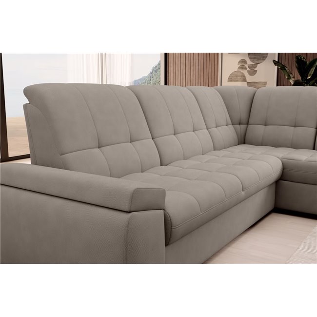 Угловой диван Elsado R, раздвижной, Poco 07, серый, H95x272x192cm