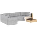 U-shaped sofa Elewett R, sleeping function, Monolith 85, velvet, grey, H82x299x198cm