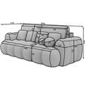 Sofa bed Elcotonn, sleeping function, Paolli 04, grey, H105x256x119cm