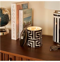 Candle in ceramic jar Palm Resort, 935g, H14.4cm, D12.8cm