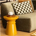 Coffee table TOTEM JAYA MTD, metal, mustard color, D38cm H43cm