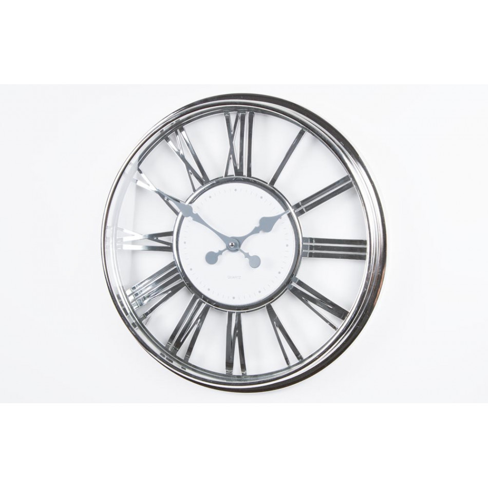 Wall clock Romans, silver/white, D40x4cm