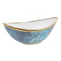 Керамическая декоративная чаша, бирюзовая / золотая, 37x16x15cm