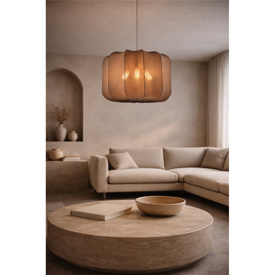 Pendant lamp Roya Grey L, H37-120cm, D50cm, E27x3 40W(MAX)