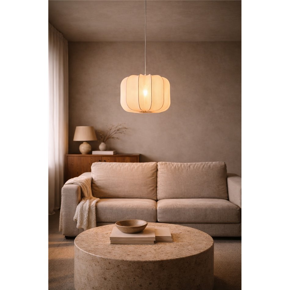 Pendant lamp Roya White M, H28-120cm, D40cm, E27 40W(MAX)