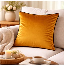 Декоративная наволочка Riviera, горчичного цвета, с черной отделкой., 60x60cm