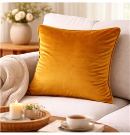 Декоративная наволочка Riviera, горчичного цвета, с отделкой, 60x60cm