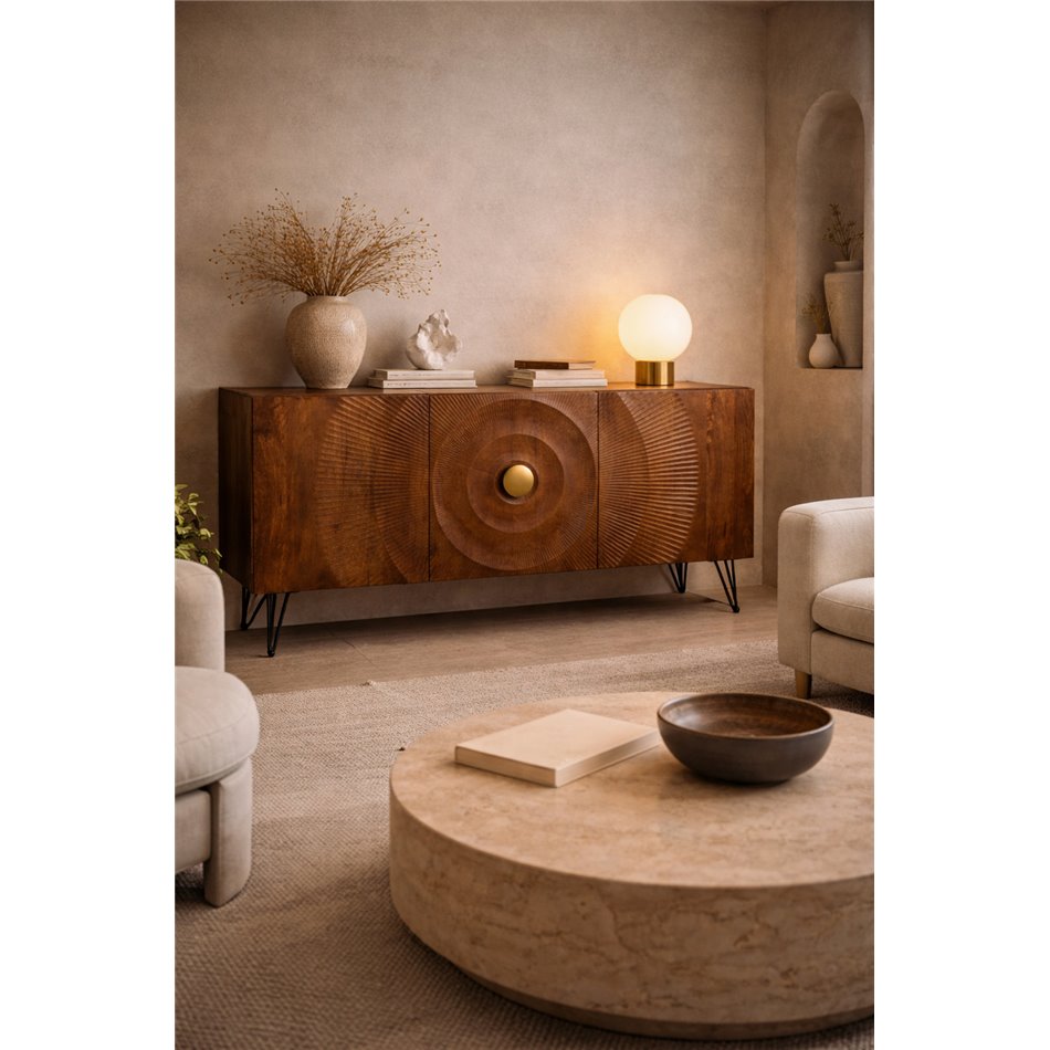 Буфет Bailey 3D brown, мангового дерева/MDF/металл, H75x38x160cm