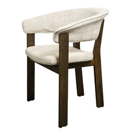 Dining chair Sesil, taupe/brown, H80x59x57cm, sH48cm