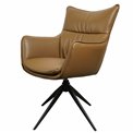 Dining chair Saktago 15, brown, rotatable 360 degrees, H93.5x62x62cm, seat height 48.5cm