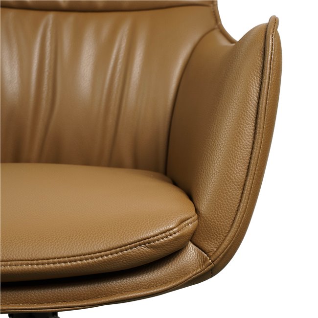 Dining chair Saktago 15, brown, rotatable 360 degrees, H93.5x62x62cm, seat height 48.5cm