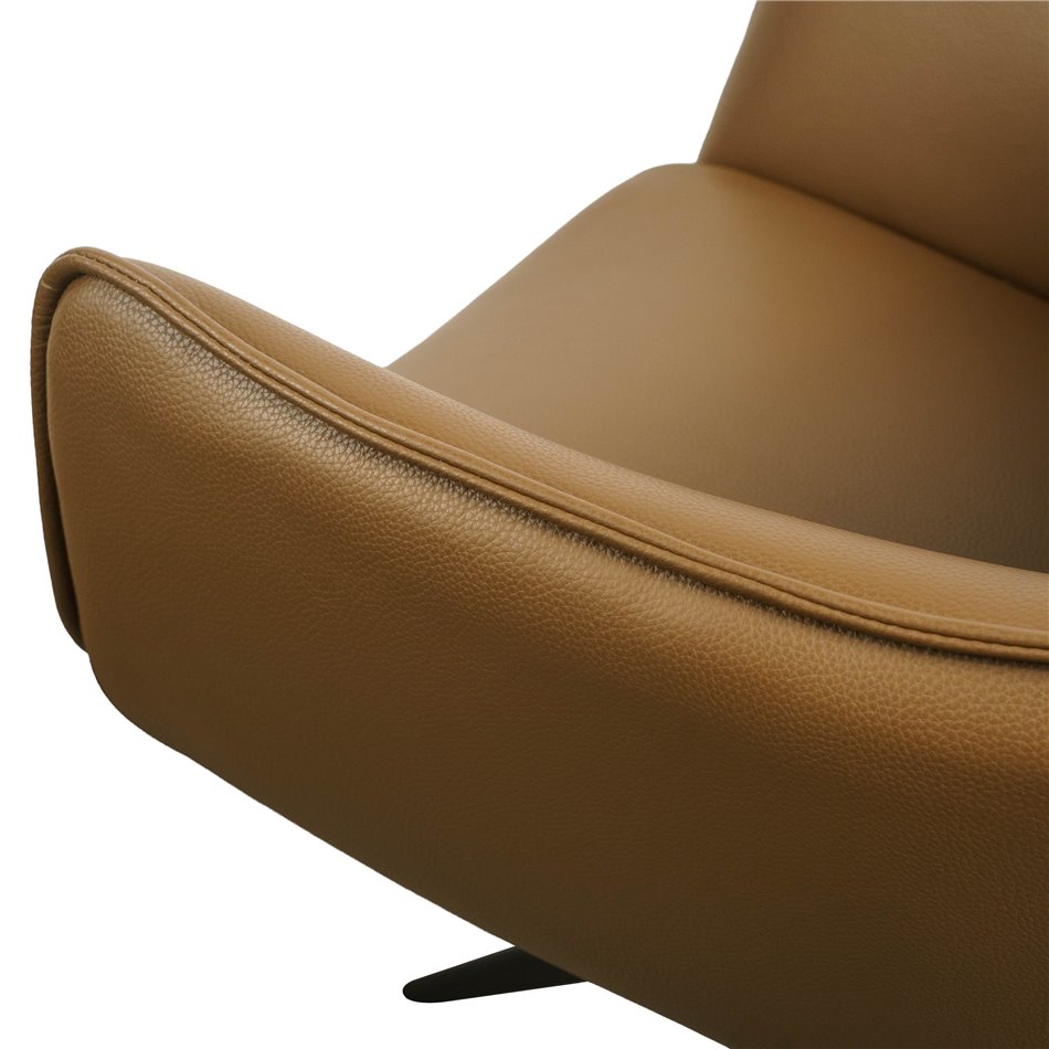 Dining chair Saktago 15, brown, rotatable 360 degrees, H93.5x62x62cm, seat height 48.5cm