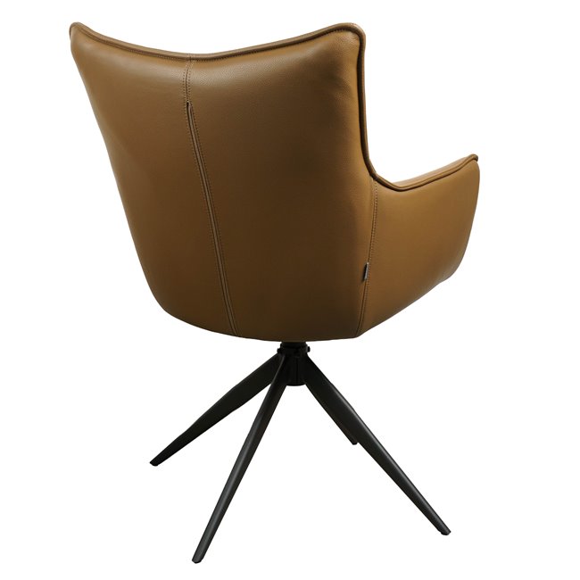 Dining chair Saktago 15, brown, rotatable 360 degrees, H93.5x62x62cm, seat height 48.5cm