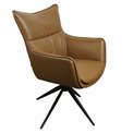Dining chair Saktago 15, brown, rotatable 360 degrees, H93.5x62x62cm, seat height 48.5cm