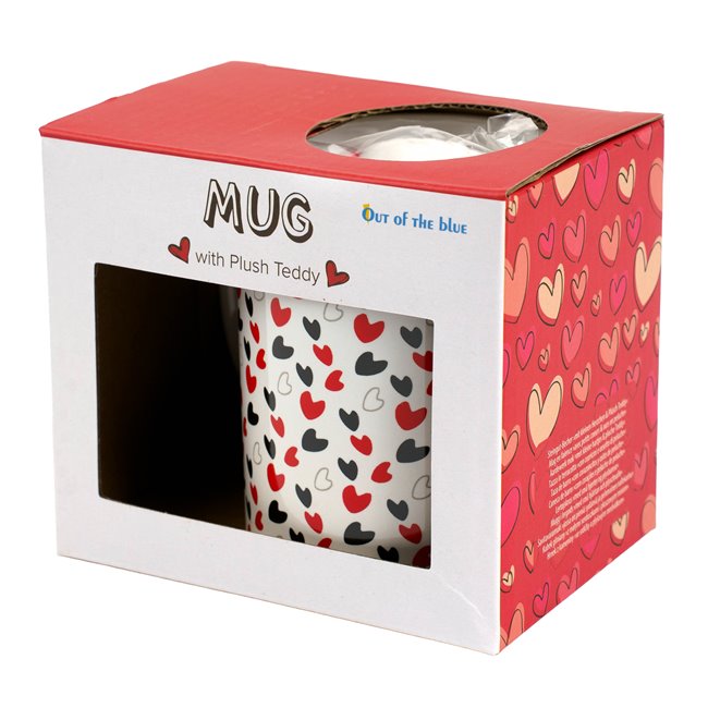 Mug Little hearts and plush Teddy, 380ml, H10cm, D8cm