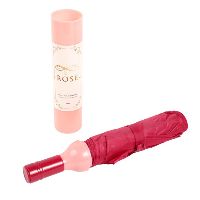 Зонтик 90cm Rose wine bottle, розовый/красный, H31cm, D5cm