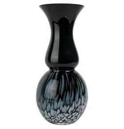 Vase Remy, black, glass, H36.5cm, D17cm