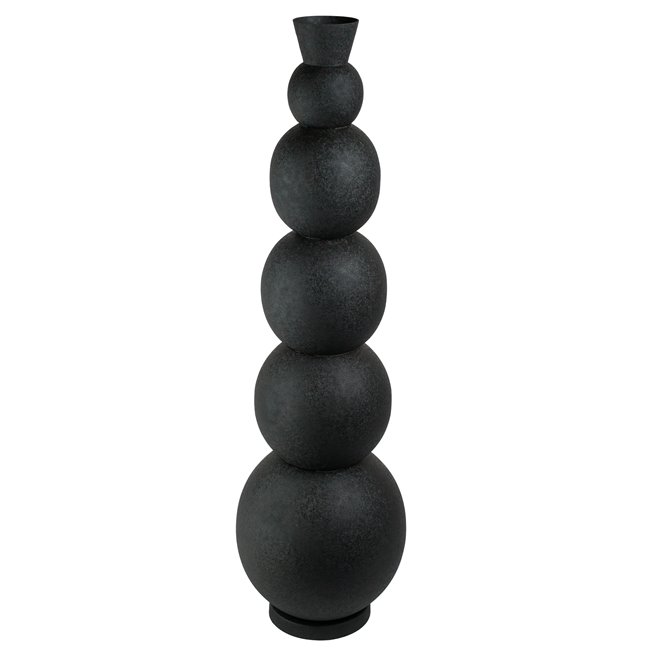 Vase Rotonda XL, black, iron, H87cm, D25cm