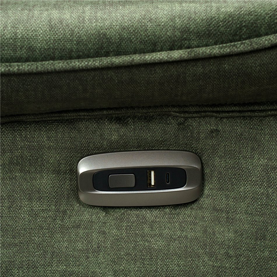 Electric recliner Obenberg 11, dark green, H85-105x95-170x79cm, seat height 42.5-57cm