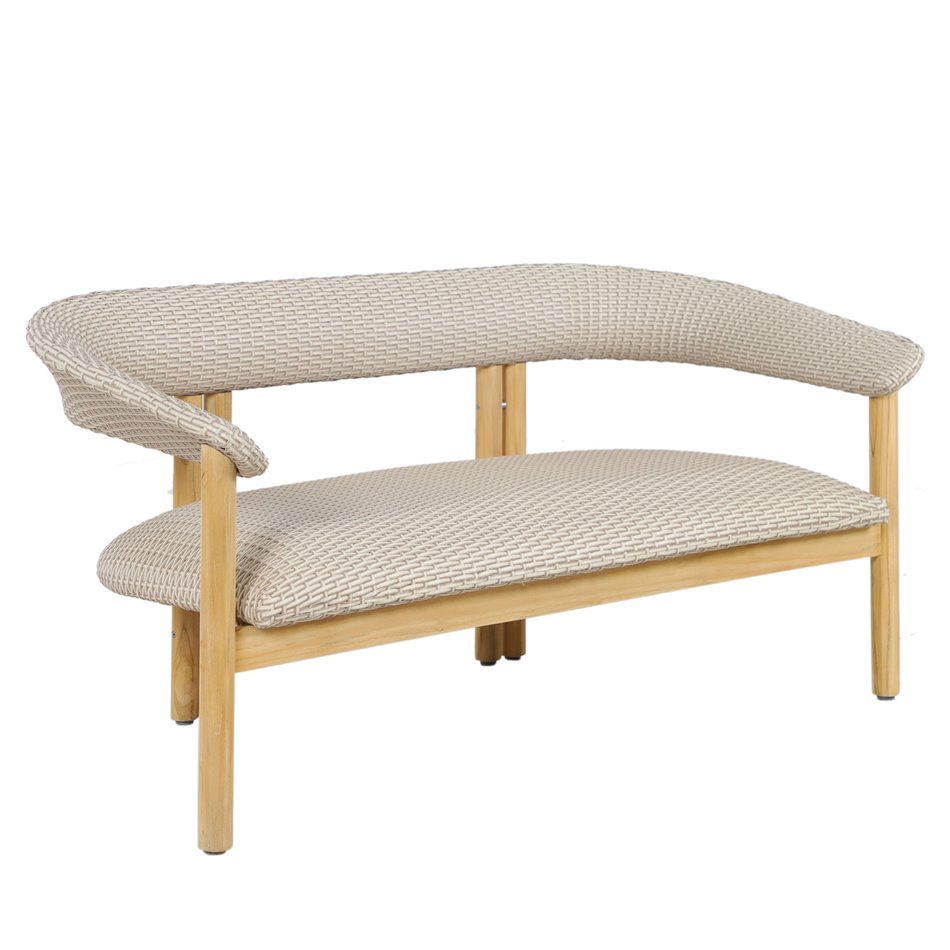 Garden double lounge Athenna, teak/synthetic, H73x154x71cm