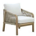 Garden single lounge Ravonna, acacia/polyester, H69x68x80cm, seat height 44cm