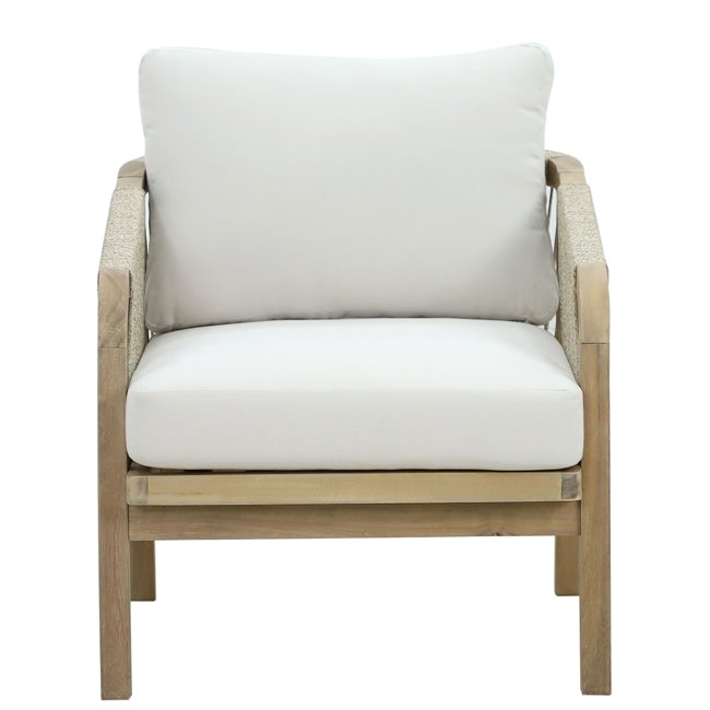Garden single lounge Ravonna, acacia/polyester, H69x68x80cm, seat height 44cm