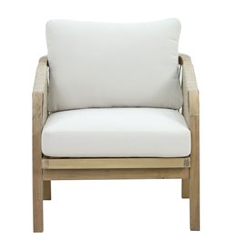 Garden single lounge Ravonna, acacia/polyester, H69x68x80cm, seat height 44cm