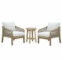 Garden single lounge Ravonna, acacia/polyester, H69x68x80cm, seat height 44cm