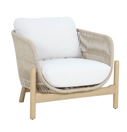 Garden single lounge Tallara, acacia/polyester, H66x86x80cm