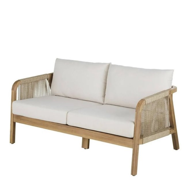 Garden double lounge Ravonna, acacia/polyester, H69x138x80cm