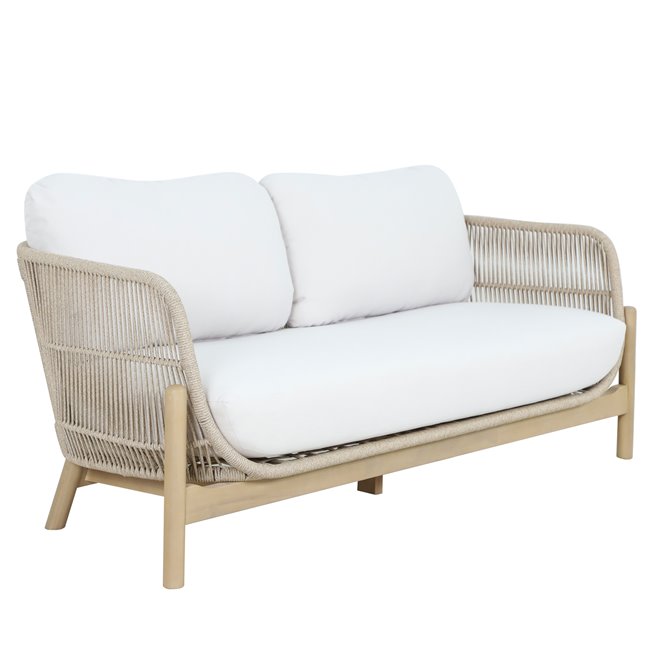 Garden double lounge Tallara, acacia/polyester, H66x178x80cm, seat height 41cm