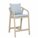 Garden bar chair Ashenn, acacia wood/polyester, H97x58x68cm, seat height 72cm
