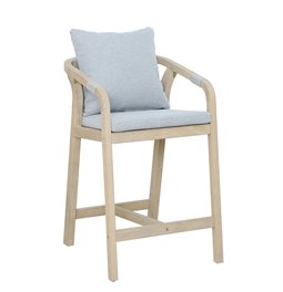 Garden bar chair Ashenn, acacia wood/polyester, H97x58x68cm, seat height 72cm