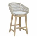 Garden bar chair Tallar, acacia wood/polyester, H80x60x53cm
