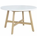 Garden table Tallara 120, acacia wood/terrazzo, D120cm H76cm