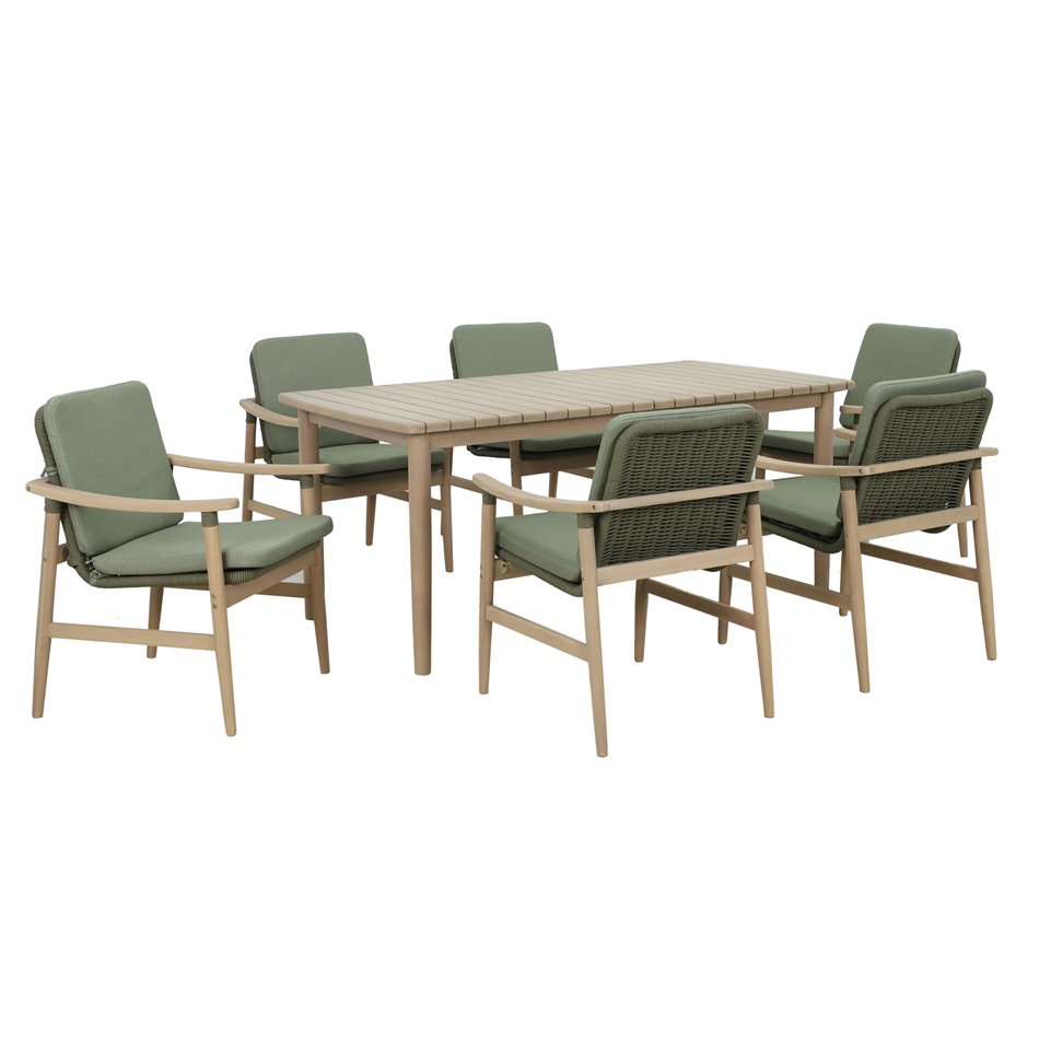 Garden dinning table Massaya, eucalyptus wood, 90x180cm H75cm