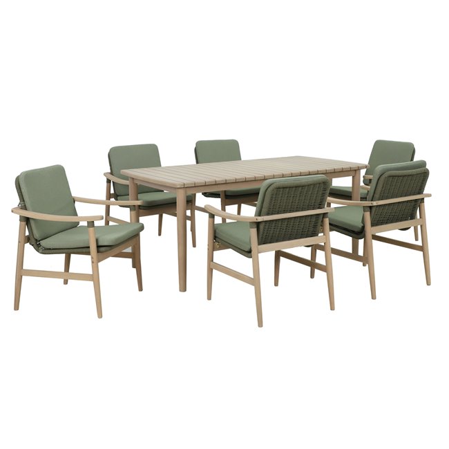 Garden dinning table Massaya, eucalyptus wood, 90x180cm H75cm